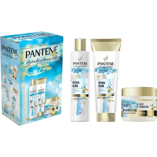 Pantene Miracles Hydra Glow product set: hair mask, shampoo and conditioner
