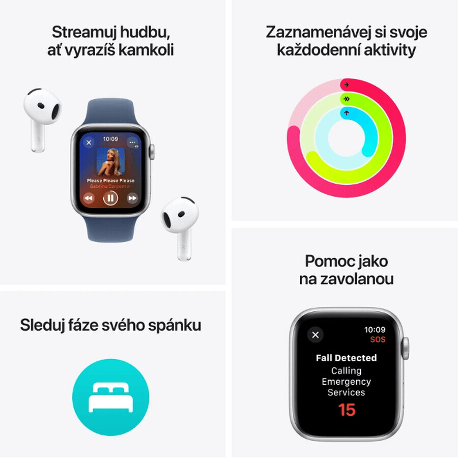 Apple Watch SE (2024) Cellular 40mm, aluminum Star White with Star White Sport Strap M/L