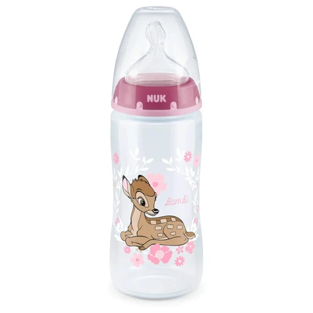 Biberón PP 300 ml + tetina silicona, 6-18 meses, First Choice Disney Bambi, Nuk