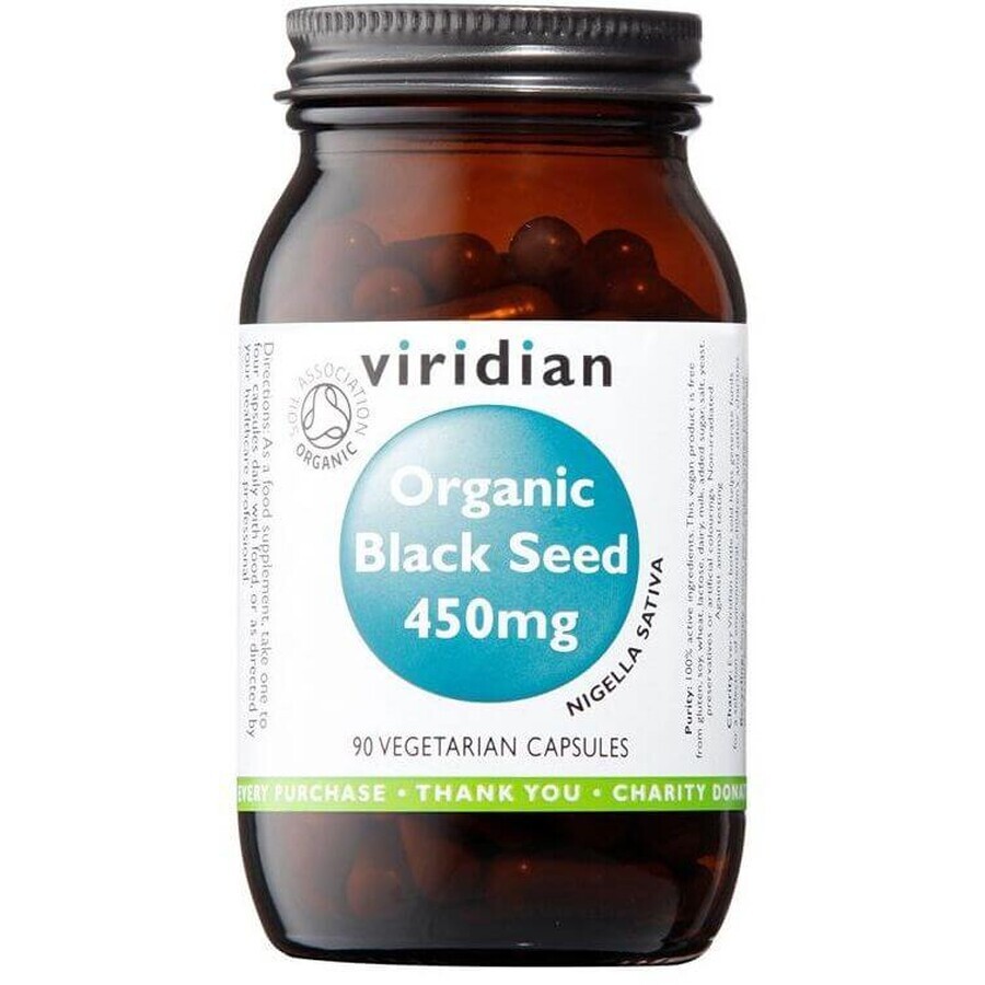 Viridian Organic Semilla Negra 450 mg, 90 cápsulas