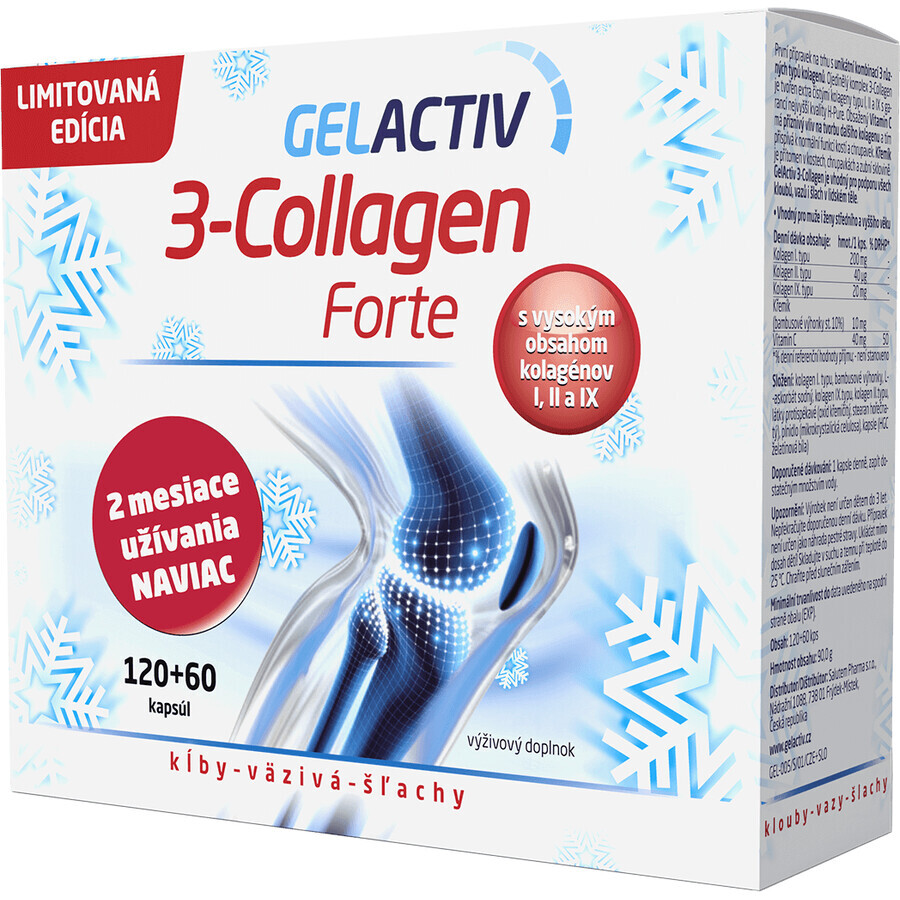 GelActiv 3-Collagen Forte paquet cadeau 180 gélules