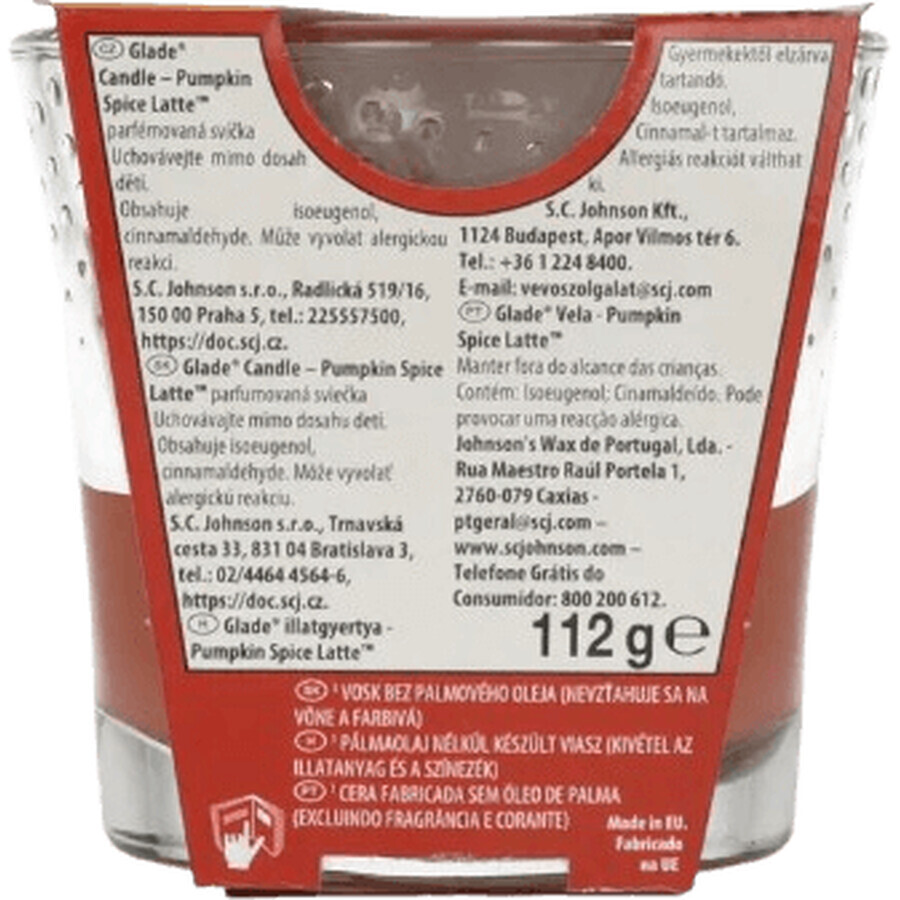 Glade Pumpkin Spice Latte, Vela Perfumada 112 g