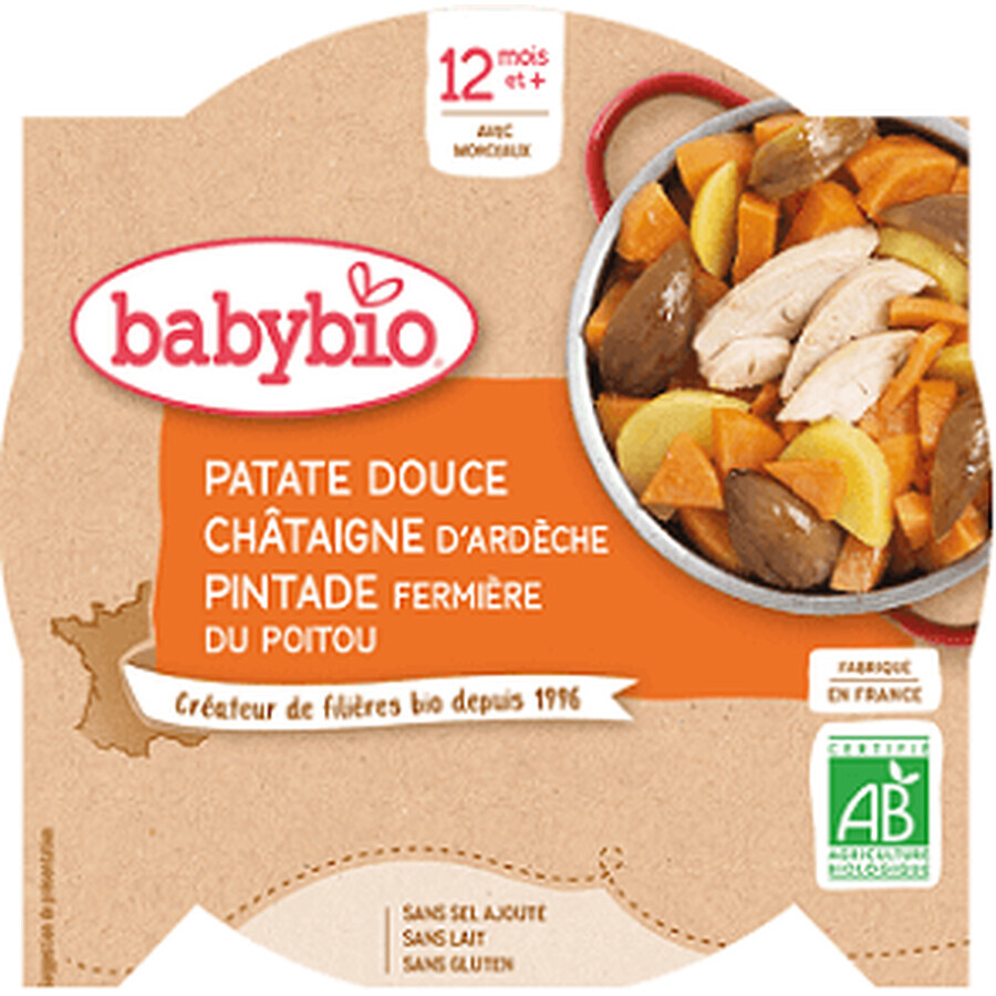 Babybio menu sweet potatoes with chestnut puree and farmer's pearl 230 g
