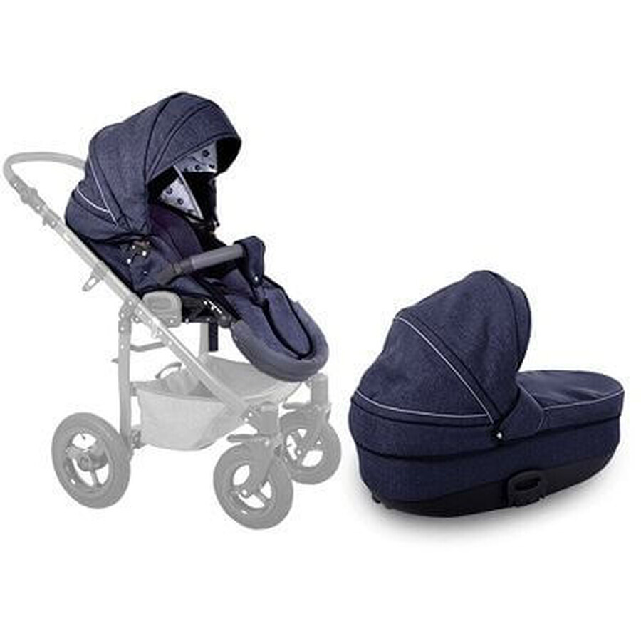 Petite&Mars Go/Terrain Navy Melange Set tray + stroller seat