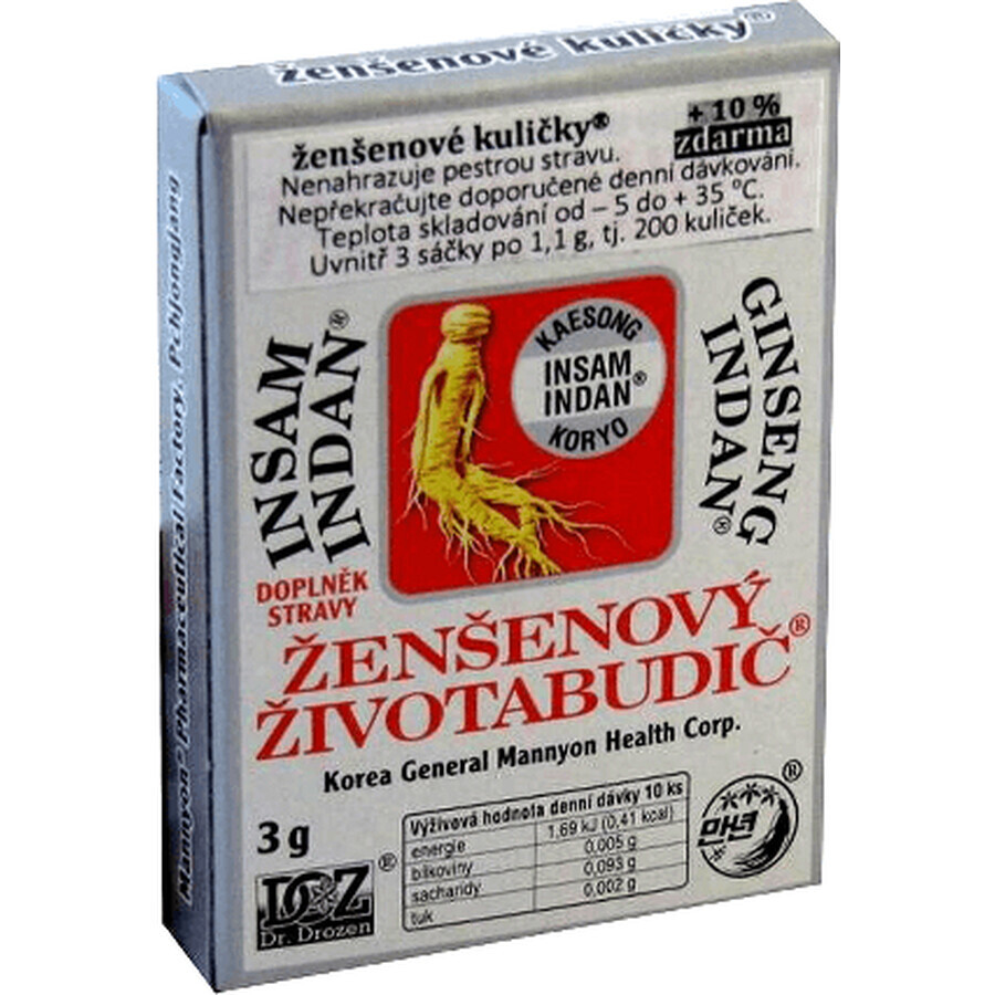 Insam Indan Ginseng Life Booster K.K. Insam 3 g balls 200 pcs