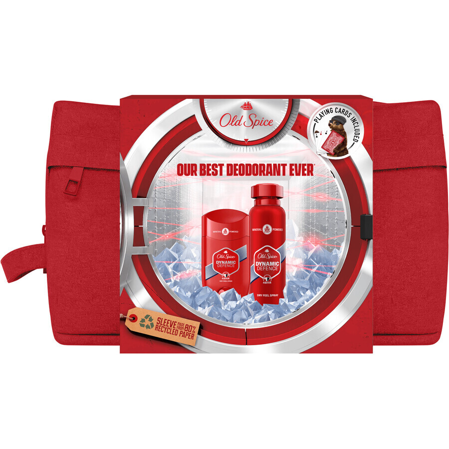Old Spice Dynamic Defence - deodorante spray + deodorante solido + carte da poker