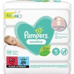 Pampers Doekjes Sensitive, 4 x 52 stuks Pampers Doekjes Sensitive, 4 x 52 stuks