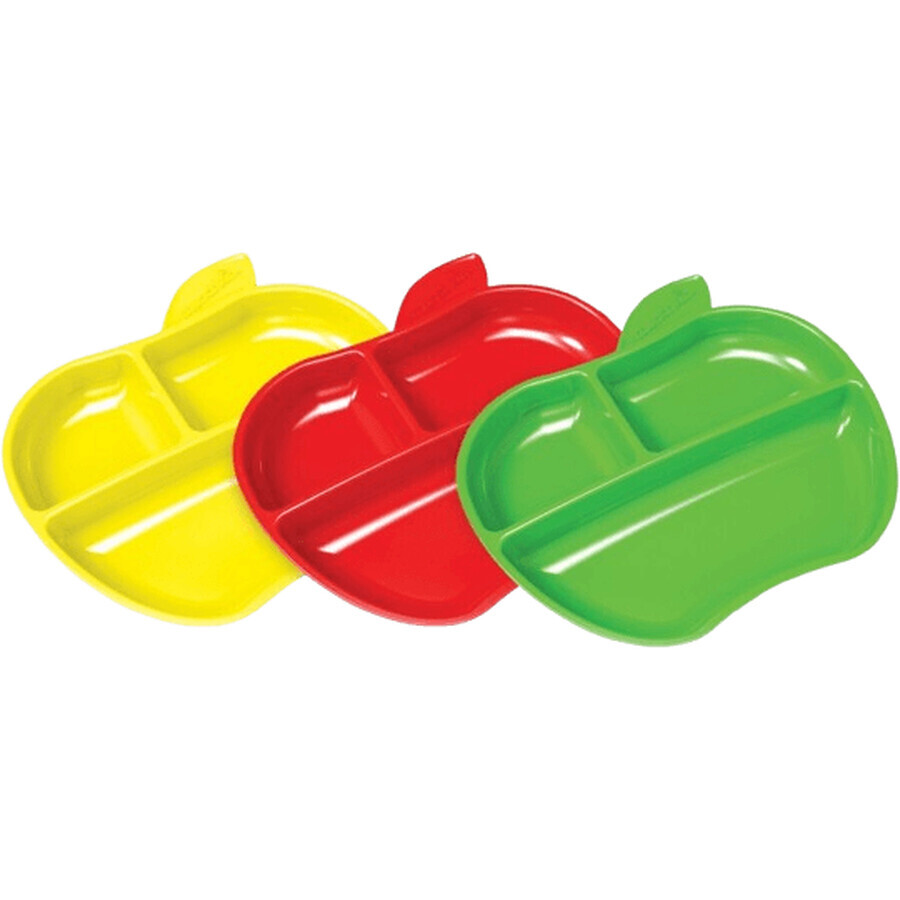 Munchkin Set di piatti divisi a forma di mela colorata 3 pezzi