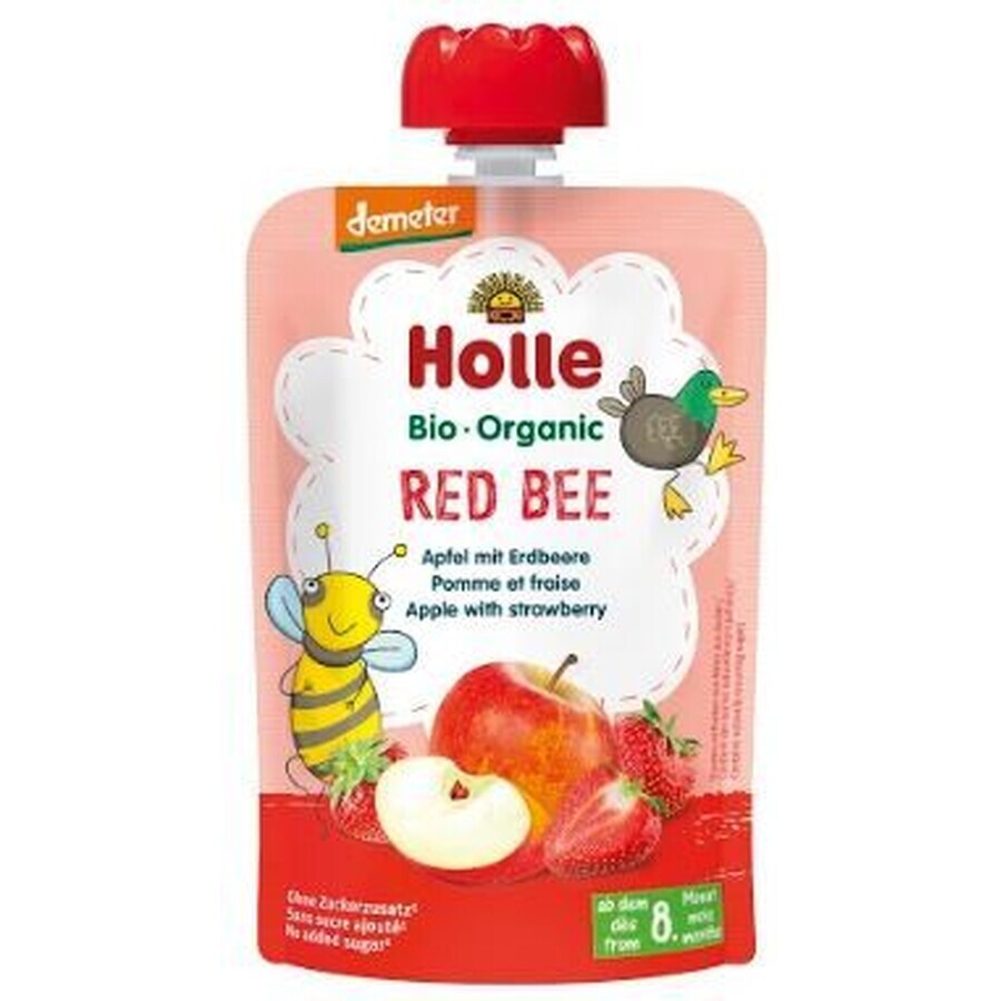Buy Holle Organic Puree - Red Bee - Apple with strawberries 100 g Holle Organic Puree - Red Bee - Apple with strawberries 100 g