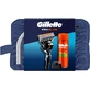 Reisset Gillette ProGlide scheermes + Fusion 200 ml scheergel + standaard