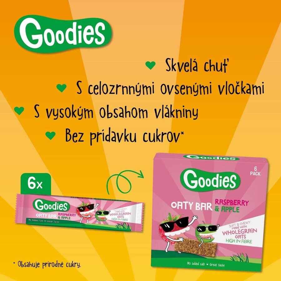 Goodies Haferriegel mit Himbeeren und Apfel 6 x 23 g