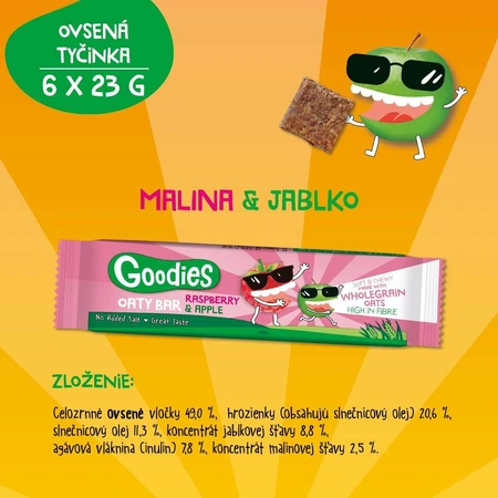Goodies Oat bars with raspberries and apple 6 x 23 g