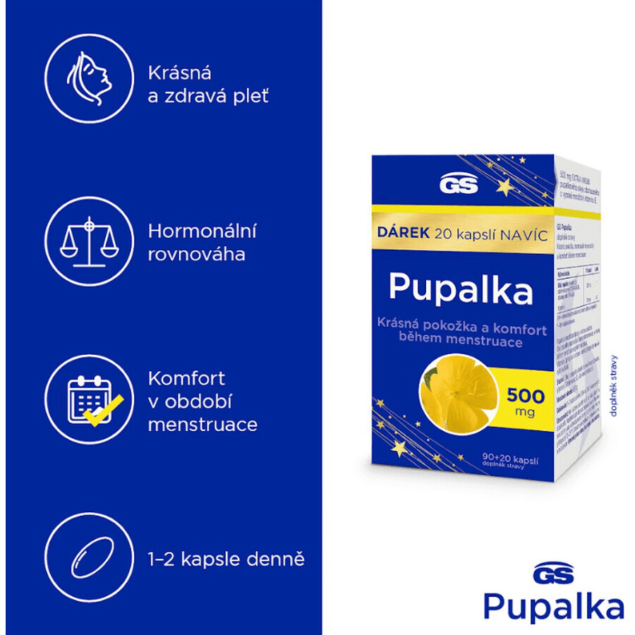GS Pupalka 500 mg, 90 + 20 capsule