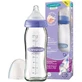 Biberón 240 ml con tetina de silicona, 0-12 meses, Lansinoh Momma