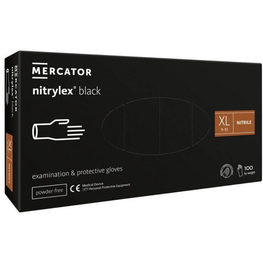 Mercator guanti neri in nitrile taglia XL 100 pz.