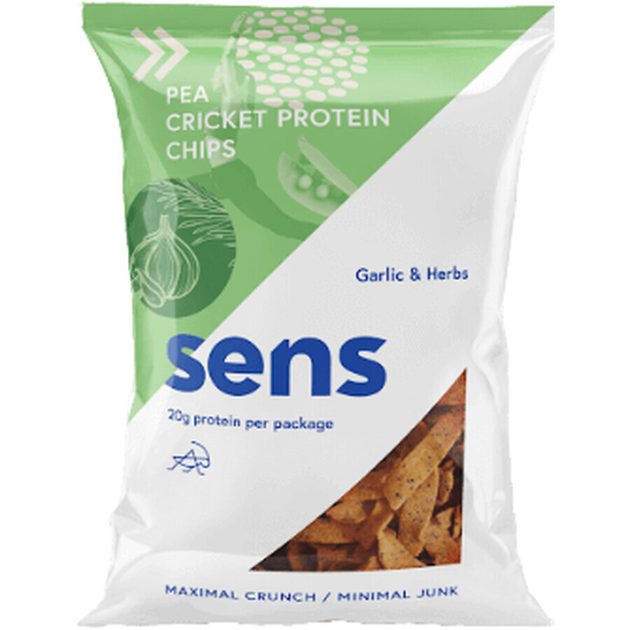 Sens Cricket Protein Pea Chips - Garlic and Herbs 80 g