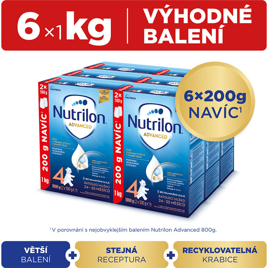 Nutrilon 4 peutermelk zuigelingenmelkpoeder 6 x 1000 g