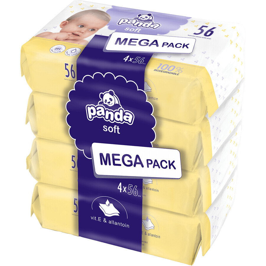 Lingettes bébé Panda 4 x 56 pcs