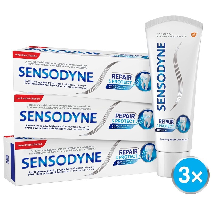 Sensodyne Repair & Protect Toothpaste 3 x 75 ml
