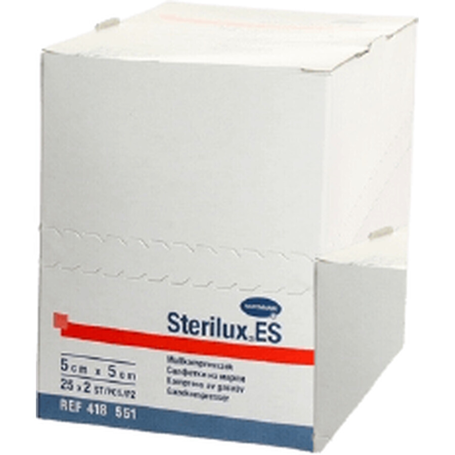 Hartmann Sterilux ES sterile compression with folded edges 17 strands 8 layers (5x5 cm) 2 x 25 pcs