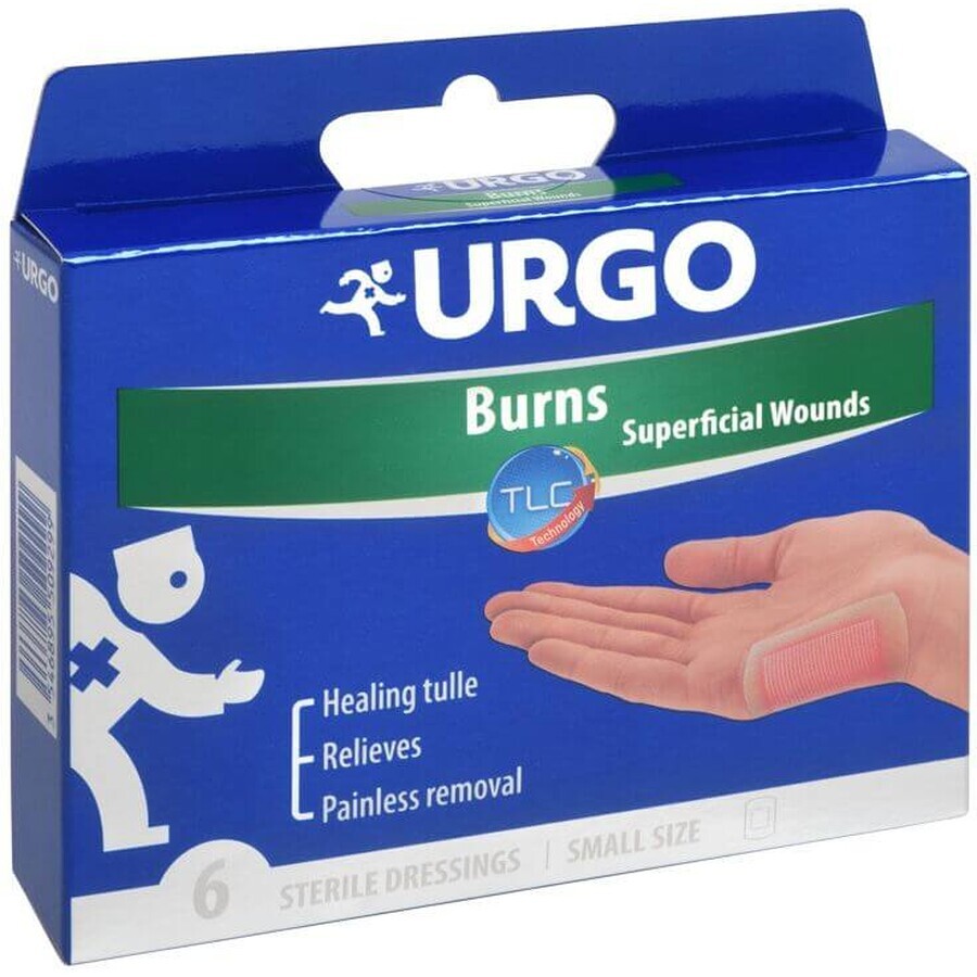 Urgo Burns Pentru arsuri plasture lipidocolloid, steril 5 x 7 cm 6 buc