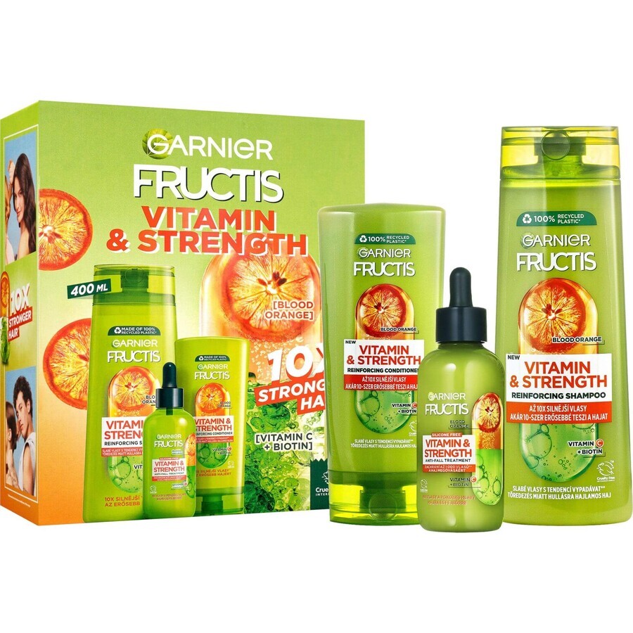 Garnier Fructics Vitamin & Strength gift pack 3 pcs