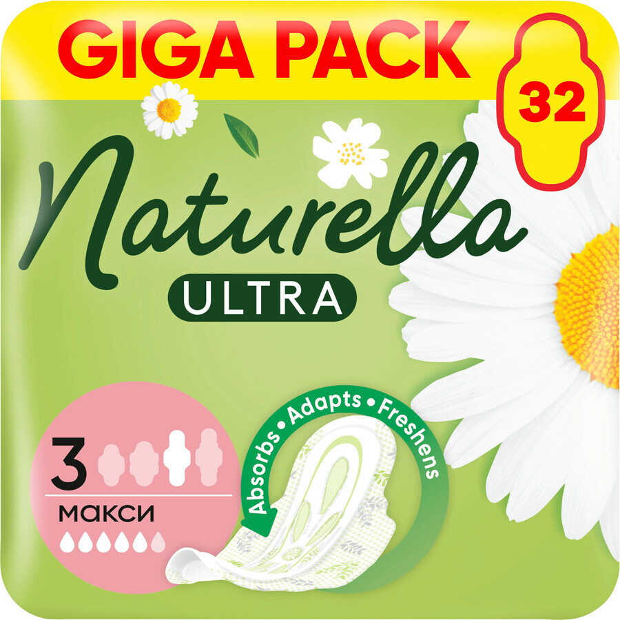 Naturella Ultra Maxi taglia 3 assorbenti con aliUltra Maxi taglia 3 assorbenti con ali 32 pz.