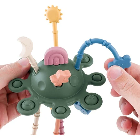 Jouet sensoriel en silicone Petite&Mars - Planète folle Vert brumeux 10m+.