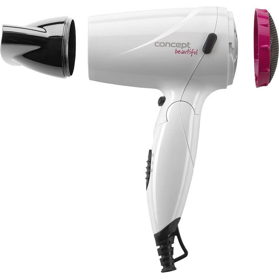 Concept Secador de pelo VV5740 Beautiful 1500W blanco + rosa