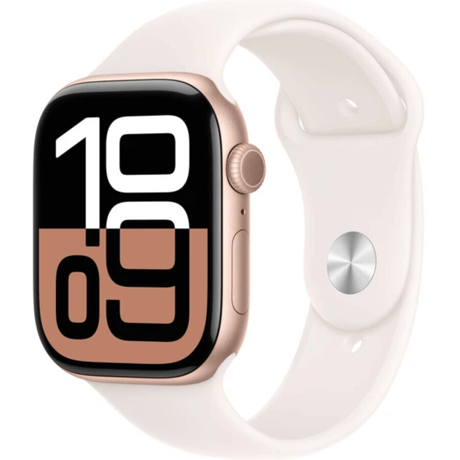 Apple Watch Series 10 GPS 46mm Cassa in alluminio oro rosa con banda sportiva Light Blush - M/L