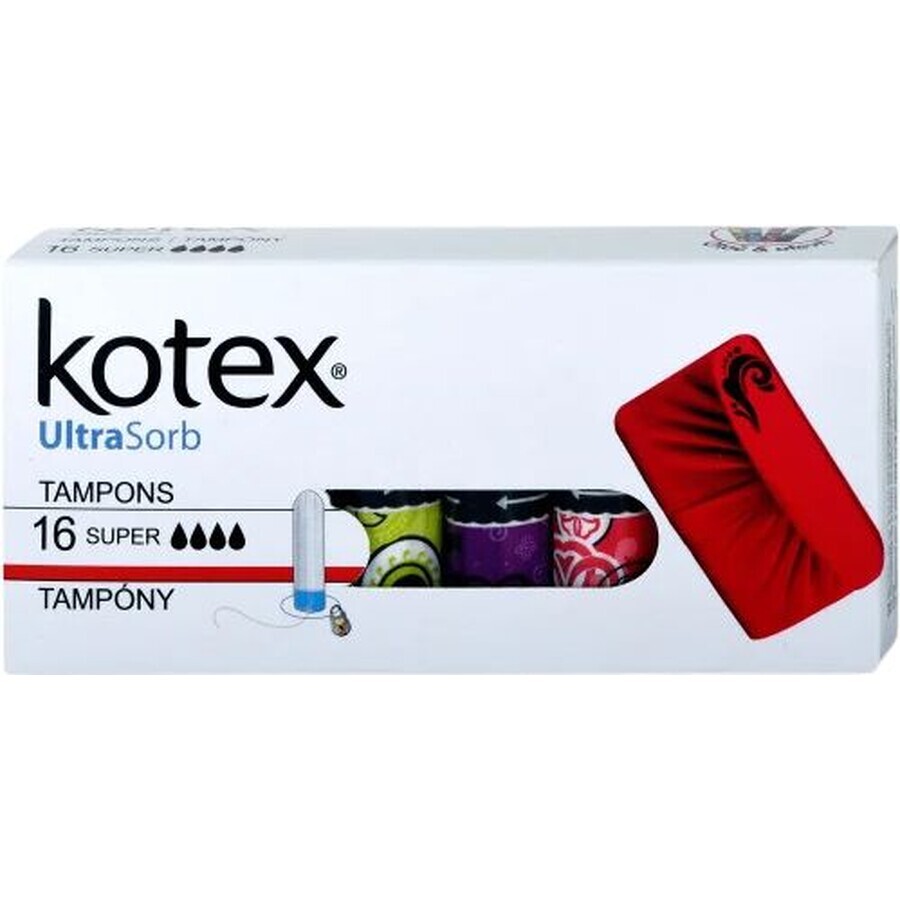 Tampoane Kotex® UltraSorb Super Tampoane sanitare 16 buc