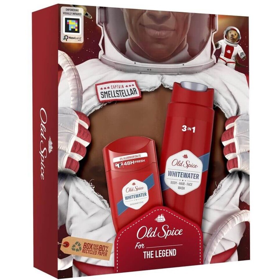 Old Spice Astronaut - mannengeschenkset met vaste deodorant en Whitewater douchegel met frisse geur