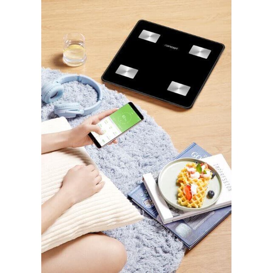 Concept Personal weighing scale VO4001 diagnostic 180kg black