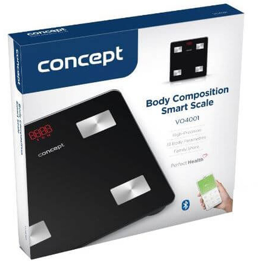 Concept Personal weighing scale VO4001 diagnostic 180kg black