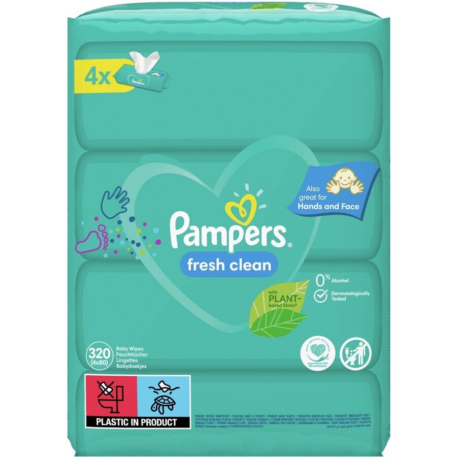 Pampers Salviette Fresh clean Salviette umidificate 4 x 80 pz.