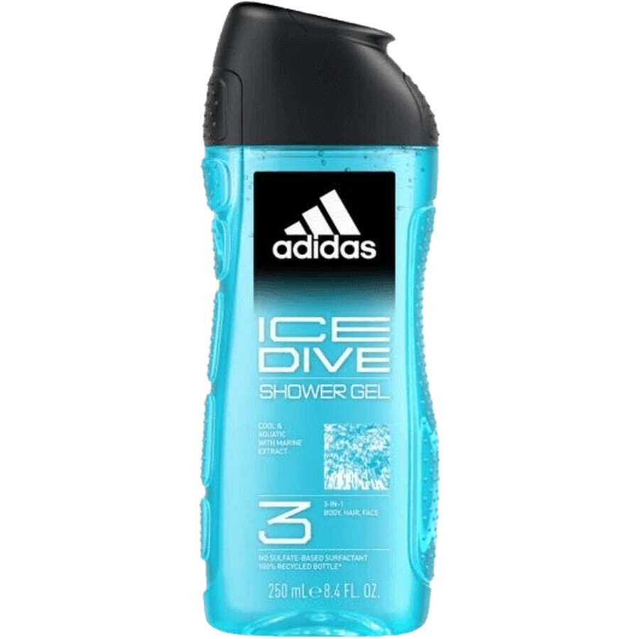 Cumpără Adidas Ice Dive 3in1 gel de duș pentru corp, păr și piele pentru bărbați 250 ml Adidas Ice Dive 3in1 gel de duș pentru corp, păr și piele pentru bărbați 250 ml
