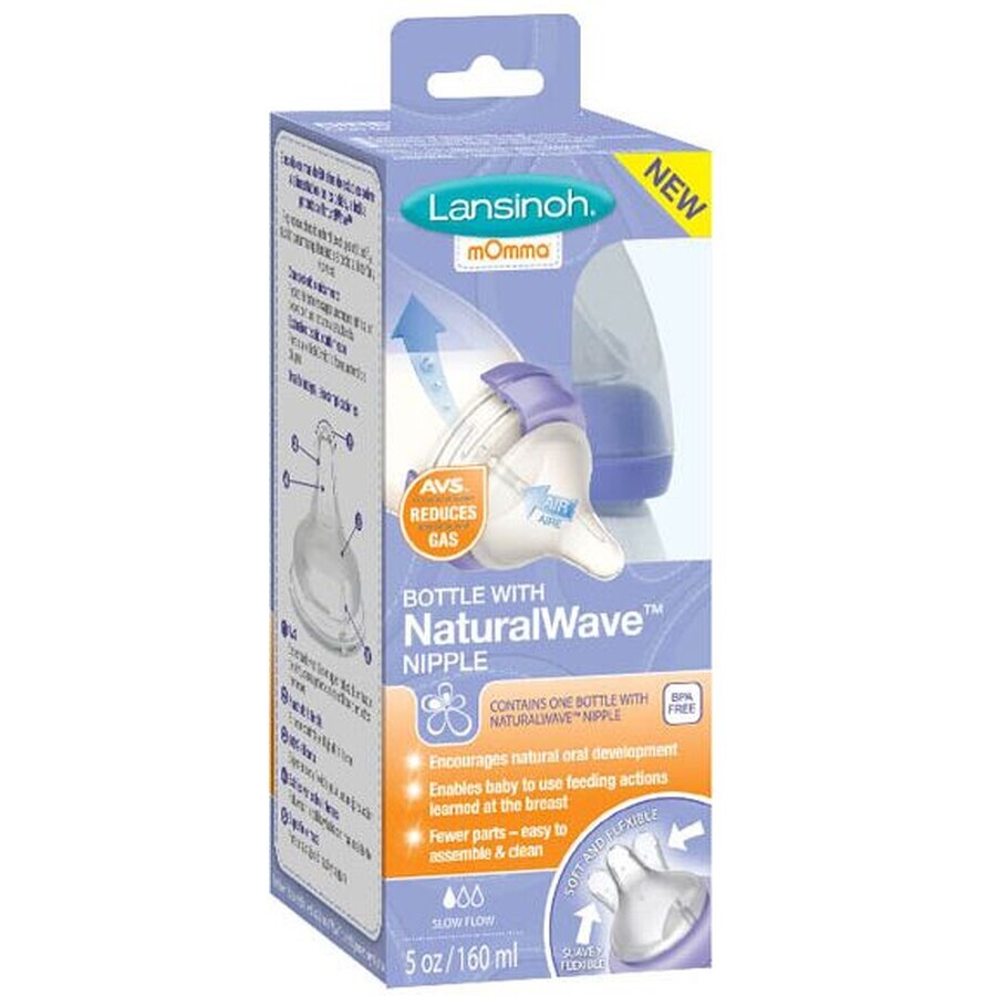 Comprar Lansinoh NaturalWave biberón con tetina 160 ml Lansinoh NaturalWave biberón con tetina 160 ml