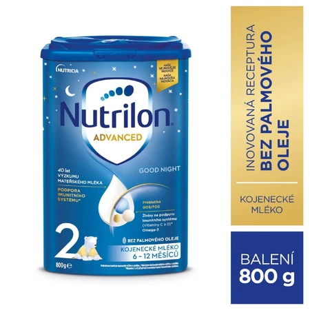 Nutrilon 2 Good Night follow-up lait en poudre pour une bonne nuit de sommeil. 6 x 800 g