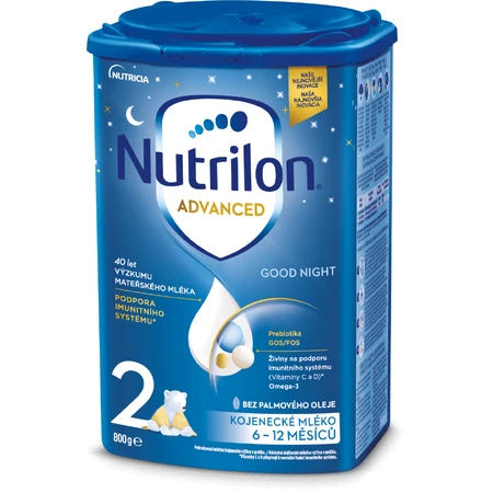 Nutrilon 2 Good Night follow-up lait en poudre pour une bonne nuit de sommeil. 6 x 800 g