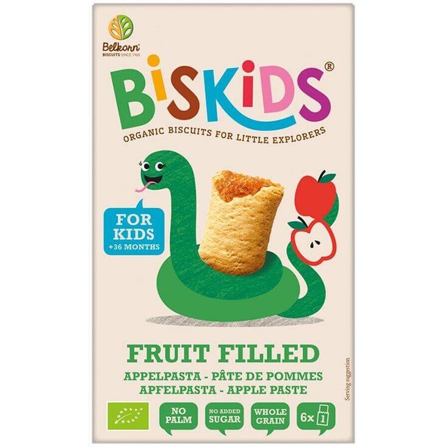 Belkorn BISkids Biscuits bio pour enfants avec purée de pommes sans sucre ajouté 34% de fruits 150 g