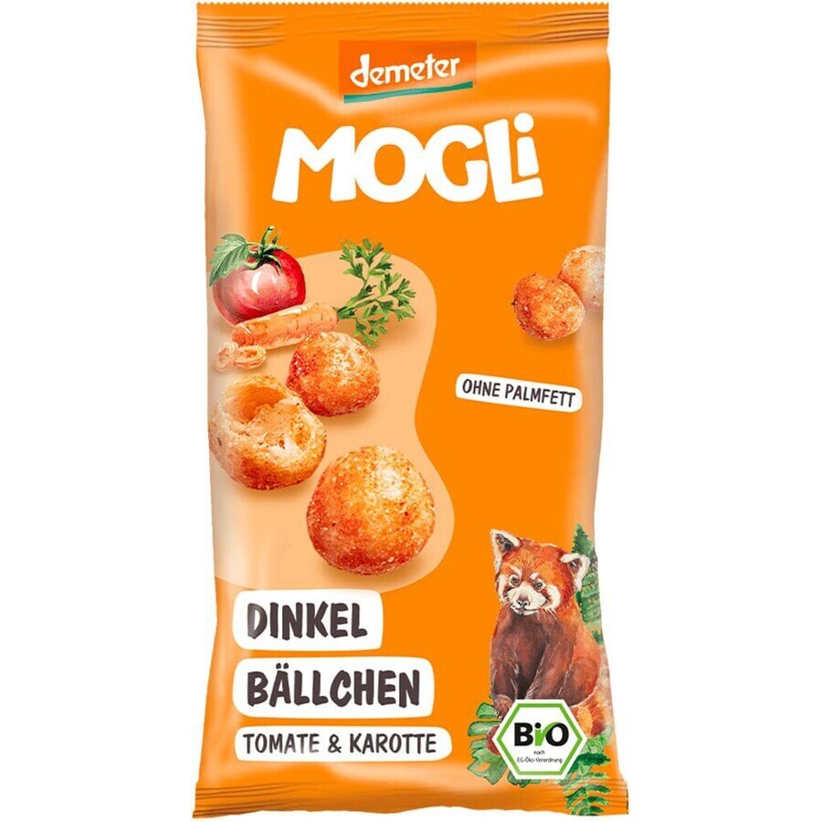 MOGLi Bolas de espelta ecológica con tomate y zanahoria con certificación Demeter 40 g