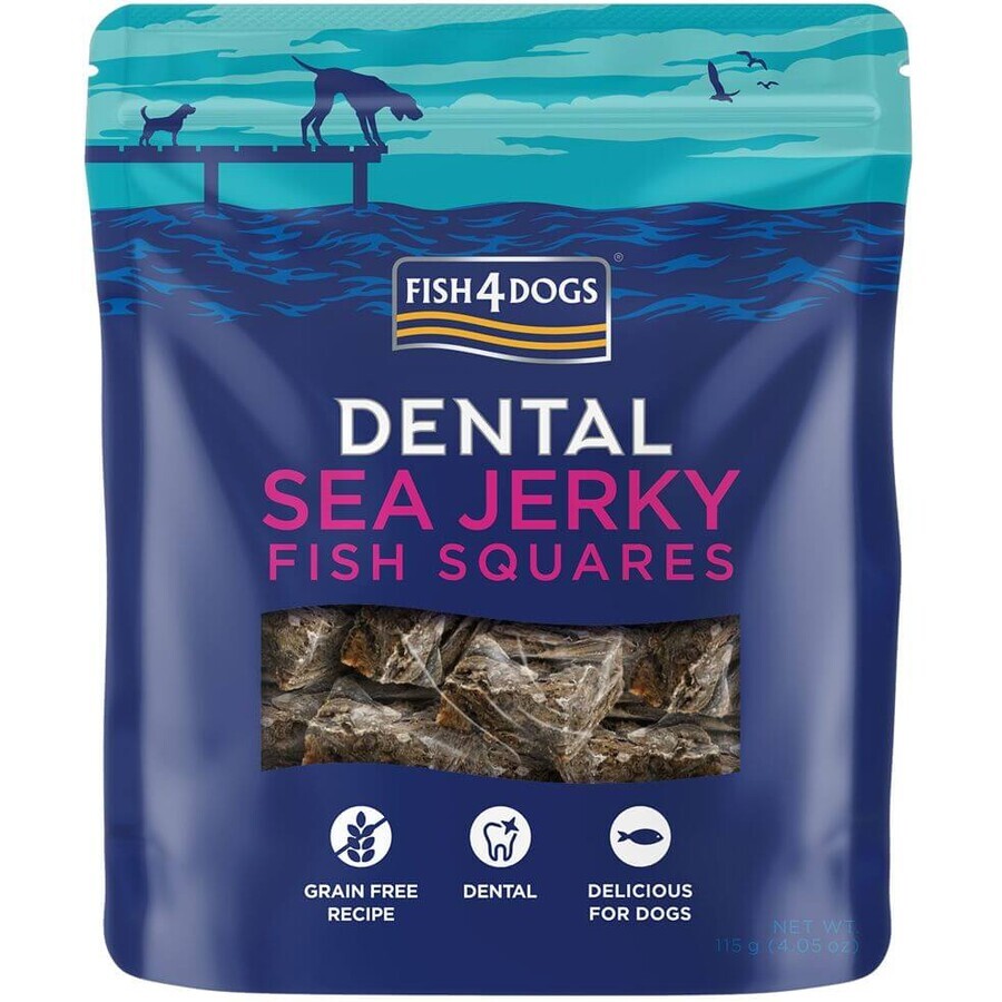 Fish4Dogs Friandises dentaires pour chiens poisson de mer - carrés 115 g