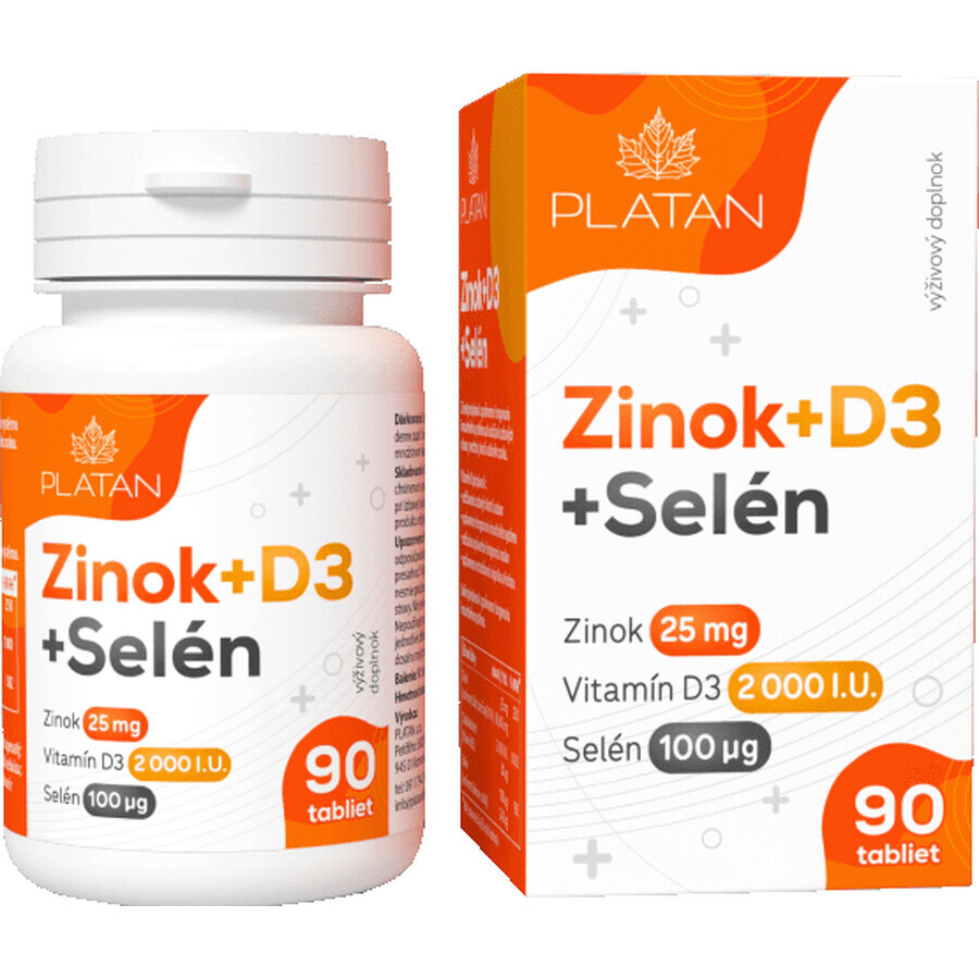 Platin-Zink + D3 + Selen 90 Tabletten