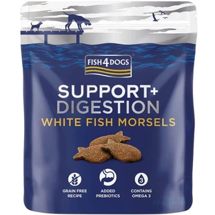 Fish4Dogs Dog treats for digestive support with white fish pieces 225 g