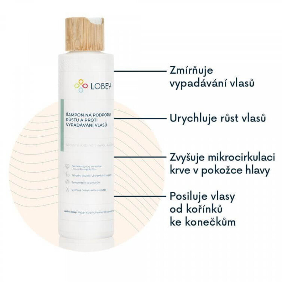 Lobey Shampoo to promote hair growth and against hair appearance 200 ml
