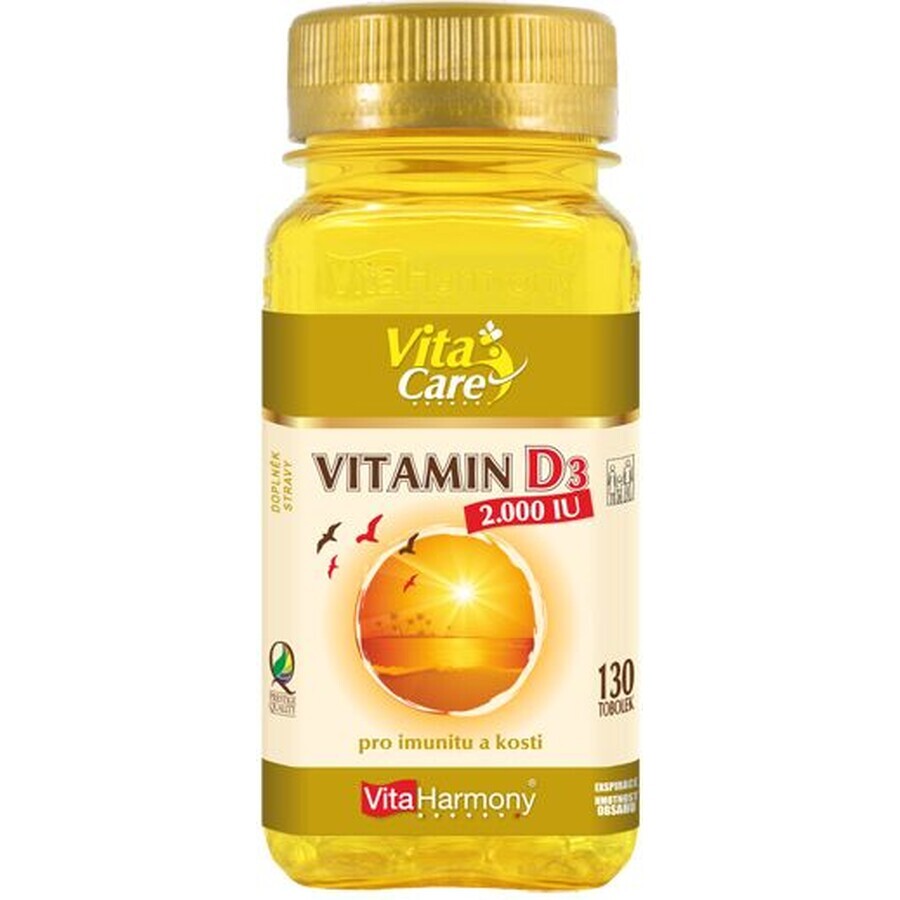 VitaHarmony Vitamina D3 2.000 UI (50 µg) 130 capsule rigide
