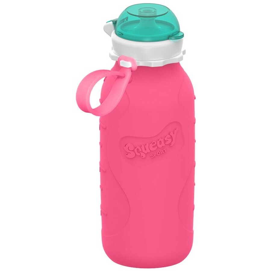 Squeasy Gear Bottiglia in silicone rosa 480 ml