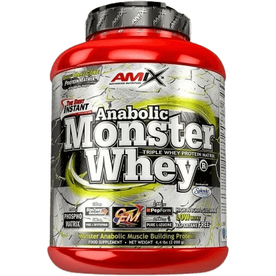 Amix Anabolic Monster Whey, Fresa-Plátano 2200 g