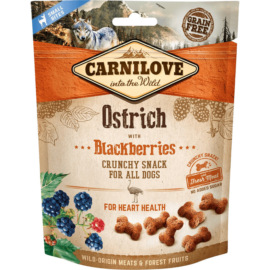 Carnilove Dog Crunchy Snack Struț cu mure cu carne proaspătă 200 g