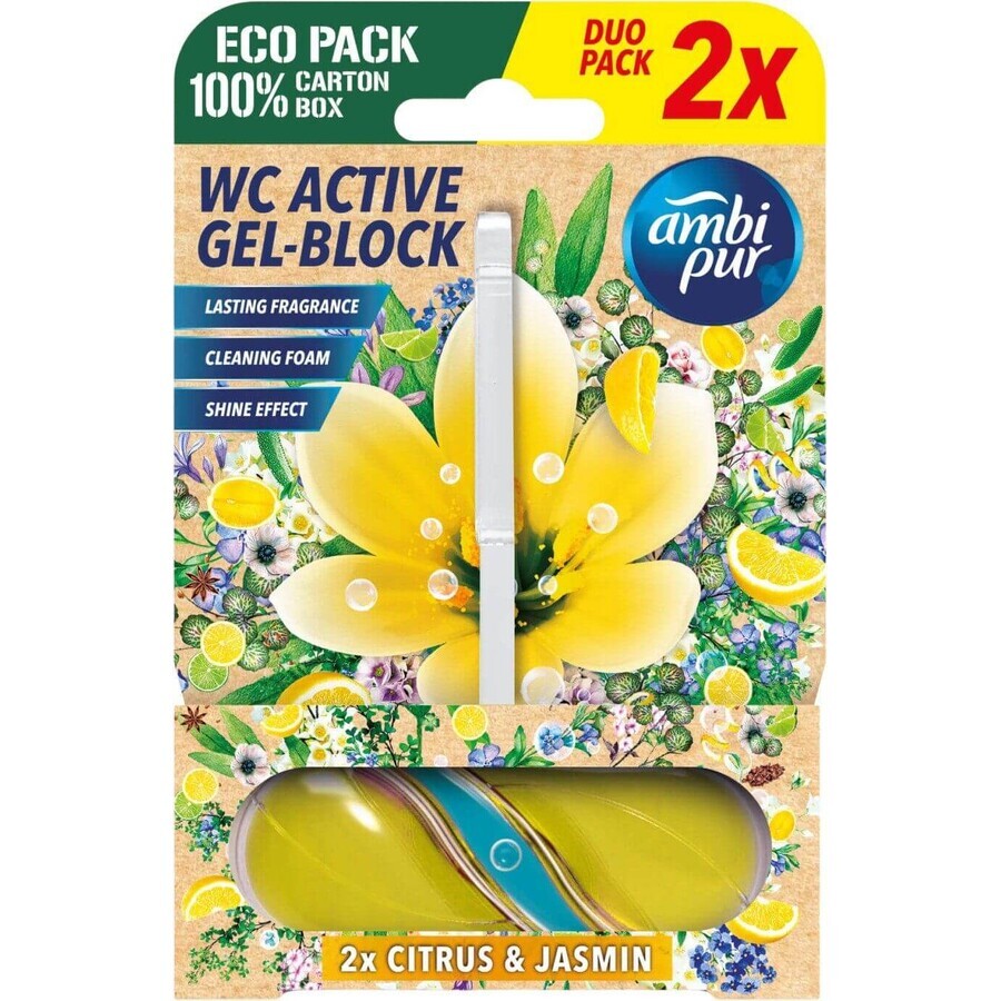 Ambipur Active gel-bloque limón y jazmín 2 x 45 g